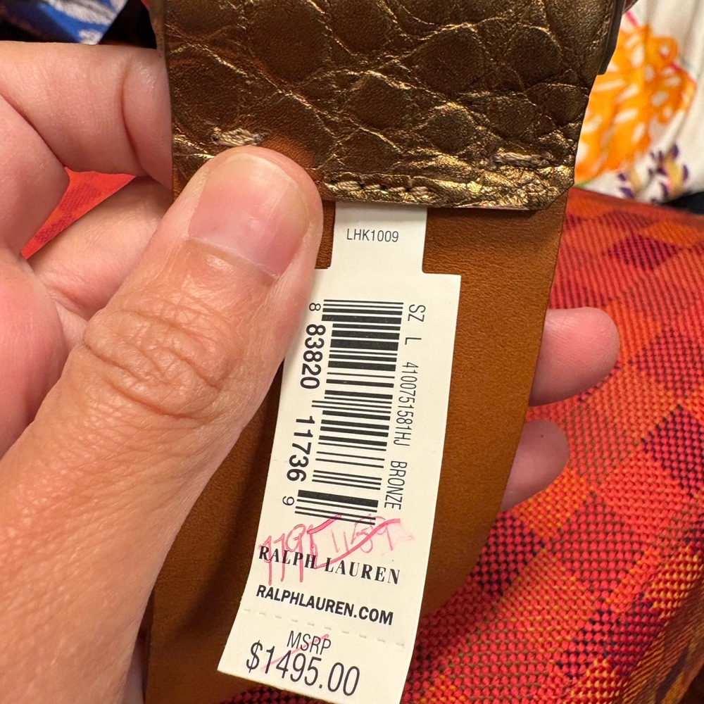 Ralph Lauren Bronze Textured Belt NWT - Picture 2 of 2